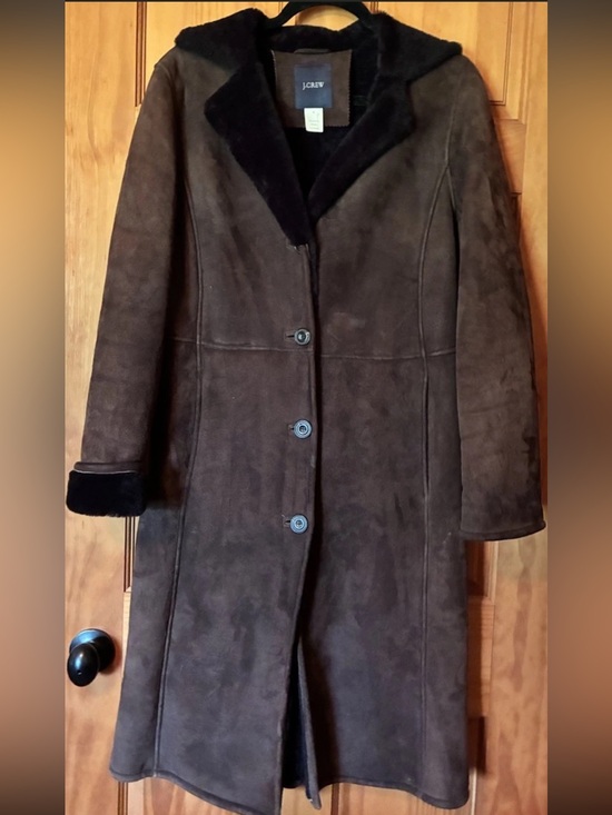 J. Crew Jackets & Blazers - J CREW Vintage Brown Spanish Shearling Women’s Midi Coat Medium EUC